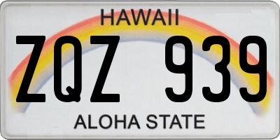HI license plate ZQZ939