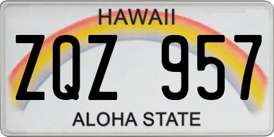 HI license plate ZQZ957