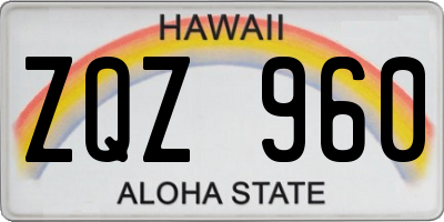 HI license plate ZQZ960