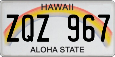 HI license plate ZQZ967