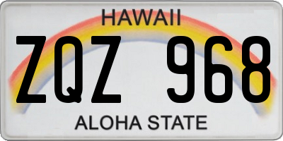 HI license plate ZQZ968