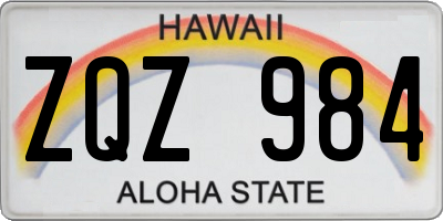 HI license plate ZQZ984