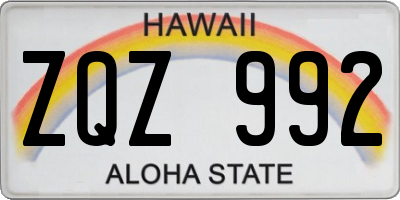 HI license plate ZQZ992