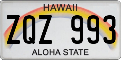 HI license plate ZQZ993