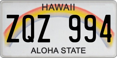 HI license plate ZQZ994