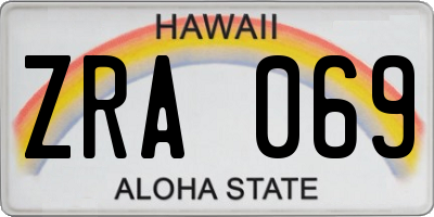 HI license plate ZRA069