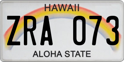 HI license plate ZRA073