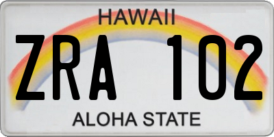 HI license plate ZRA102