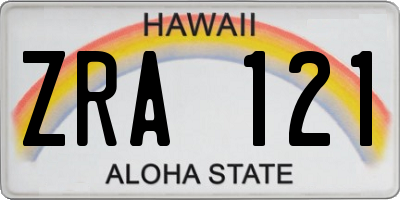 HI license plate ZRA121