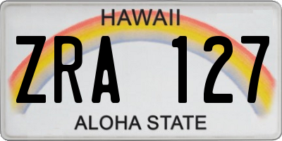 HI license plate ZRA127
