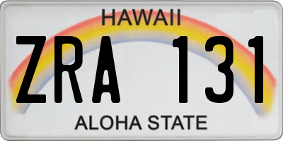 HI license plate ZRA131
