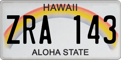 HI license plate ZRA143