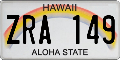 HI license plate ZRA149