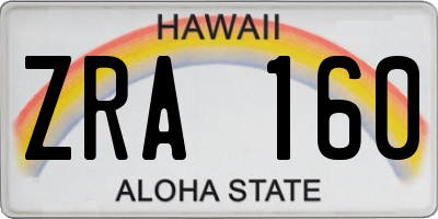 HI license plate ZRA160