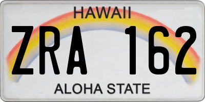 HI license plate ZRA162