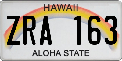 HI license plate ZRA163
