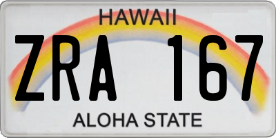 HI license plate ZRA167