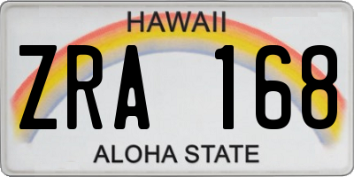 HI license plate ZRA168