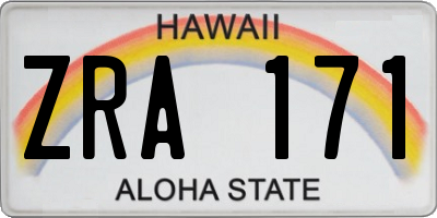 HI license plate ZRA171