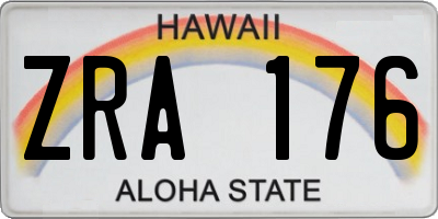 HI license plate ZRA176