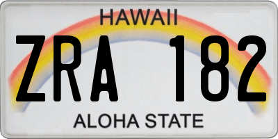 HI license plate ZRA182