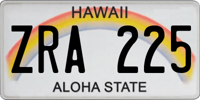 HI license plate ZRA225