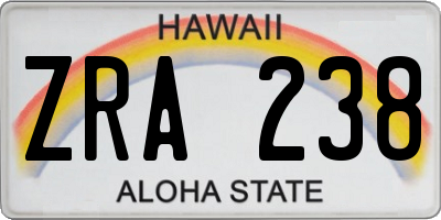 HI license plate ZRA238