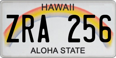 HI license plate ZRA256