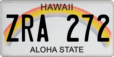 HI license plate ZRA272