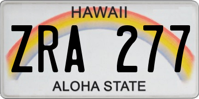 HI license plate ZRA277