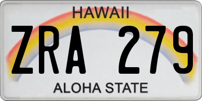 HI license plate ZRA279