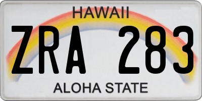 HI license plate ZRA283