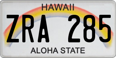 HI license plate ZRA285
