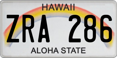 HI license plate ZRA286