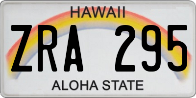 HI license plate ZRA295