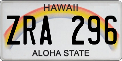HI license plate ZRA296