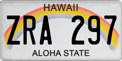 HI license plate ZRA297