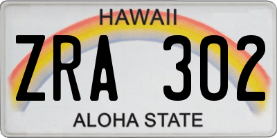 HI license plate ZRA302