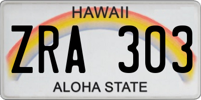 HI license plate ZRA303