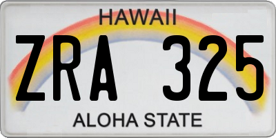 HI license plate ZRA325