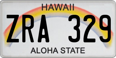 HI license plate ZRA329