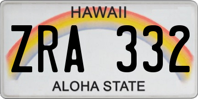HI license plate ZRA332