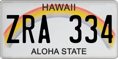 HI license plate ZRA334