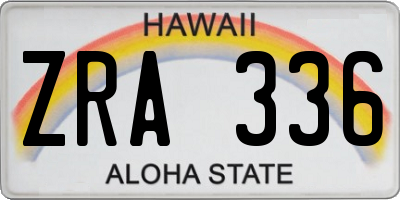 HI license plate ZRA336