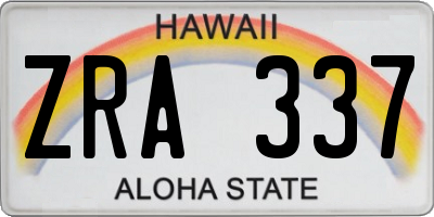HI license plate ZRA337