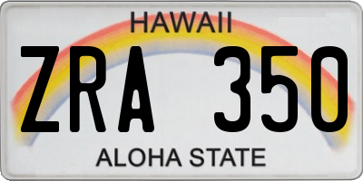 HI license plate ZRA350