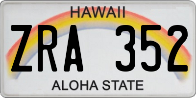 HI license plate ZRA352