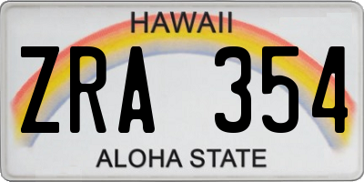 HI license plate ZRA354