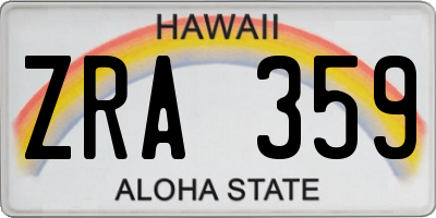 HI license plate ZRA359
