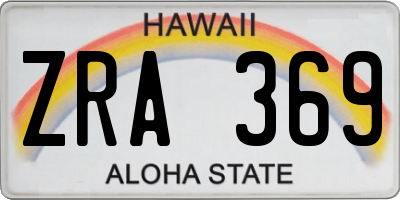 HI license plate ZRA369
